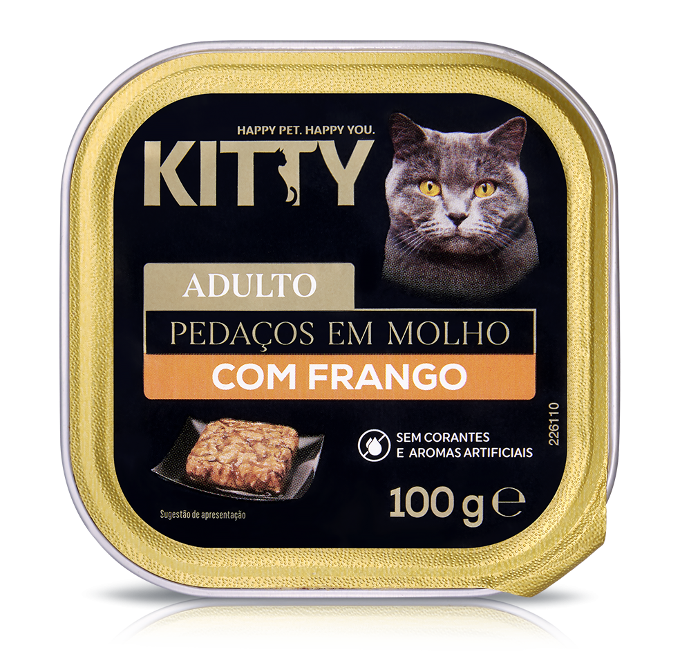 Comida Húmida para Gato Adulto Pedaços Frango em Molho