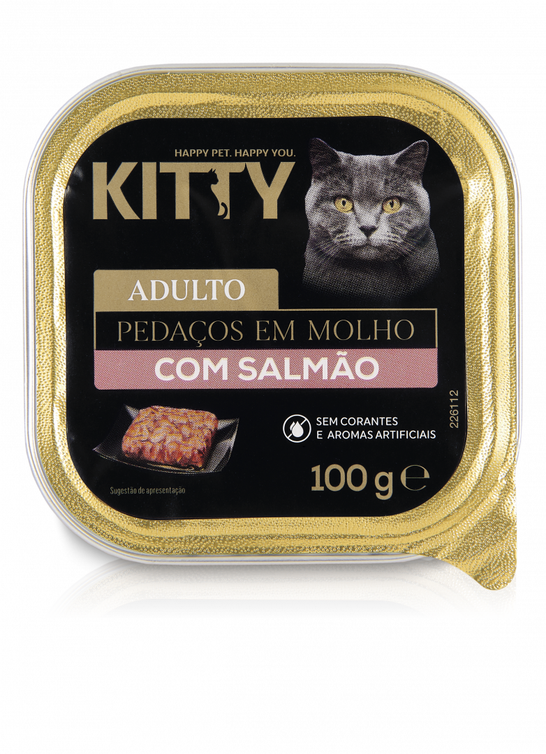 Comida Húmida para Gato Adulto Pedaços Salmão em Molho