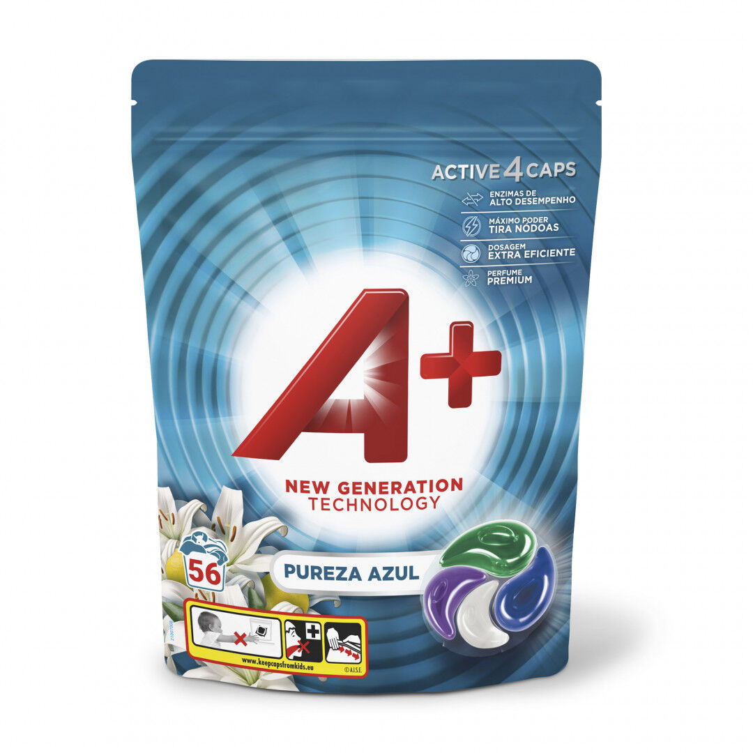 Detergente Máquina Roupa Cápsulas Active 4 Ocean Dreams A+