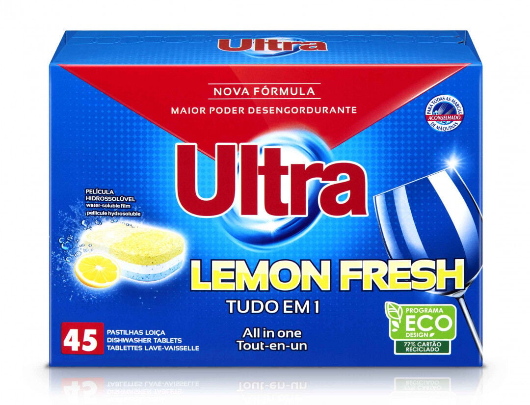 Pastilhas Para Máquina Loiça All In 1 Lemon Fresh Ultra 45 un