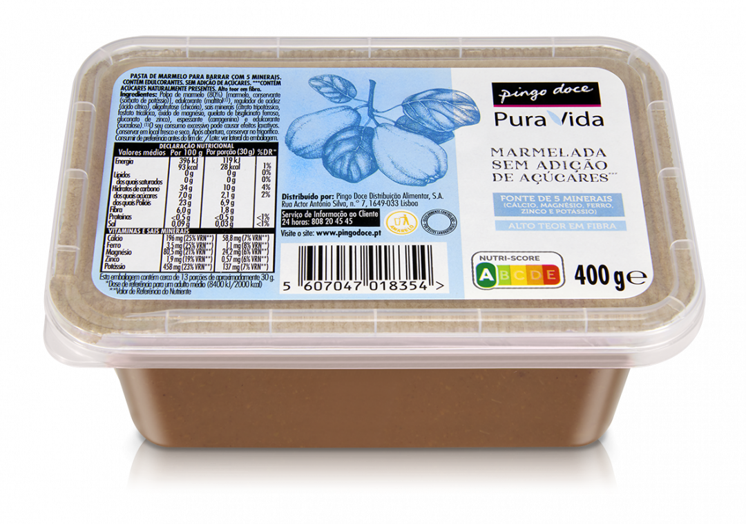 Marmelada Sem Açúcar Pura Vida 400 g