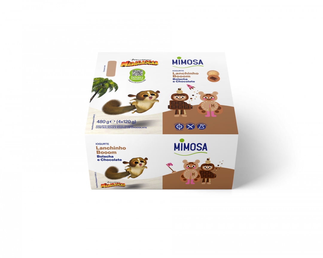 Iogurte Infantil Lanchinho Booom Bolacha e Chocolate pack 4