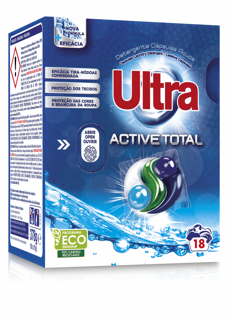 Detergente Máquina Roupa Cápsulas Active Total Ultra