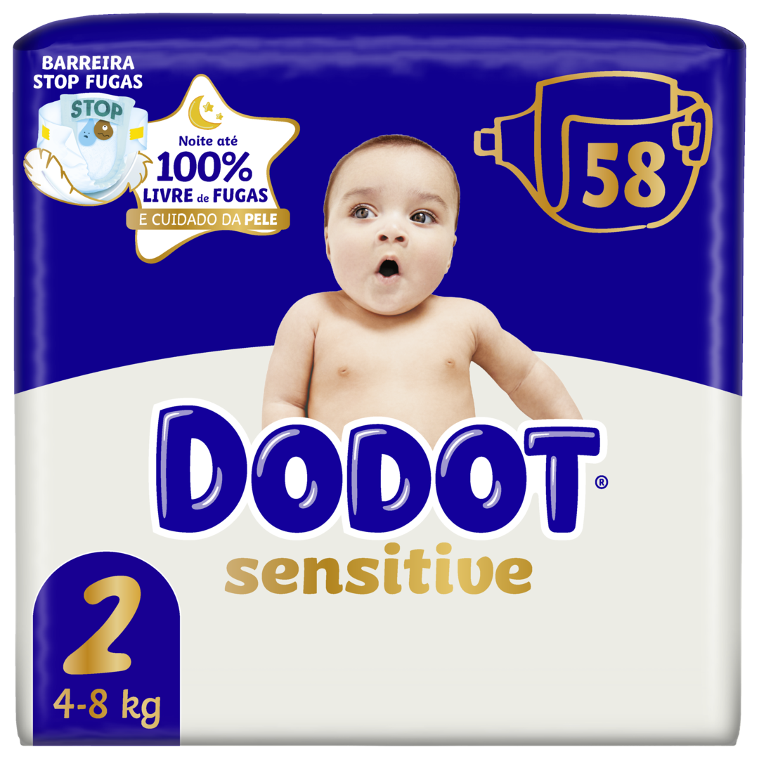 Fraldas Sensitive 4-8kg T2 Dodot 58 un
