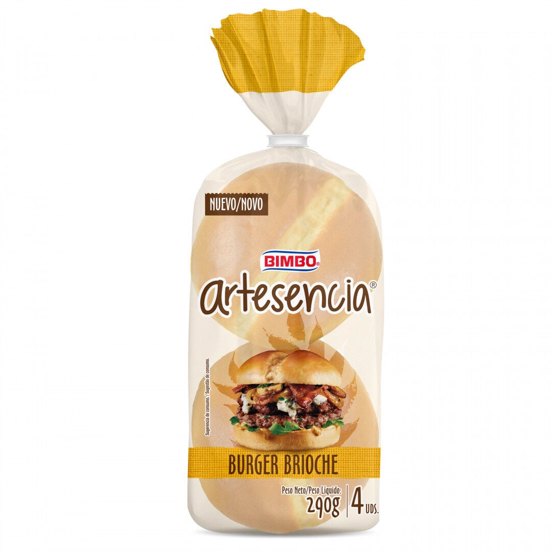 Pão De Hambúrguer Brioche Artesencia Bimbo 240 g