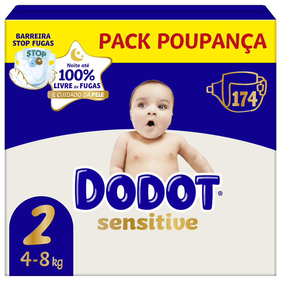 Fraldas Sensitive T2 4-8kg Dodot 174 un