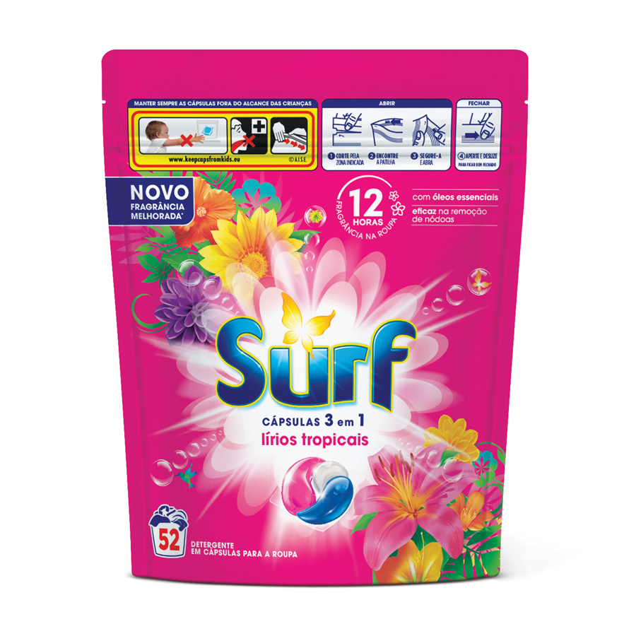 Detergente Máquina Roupa Cápsulas Tropical Surf