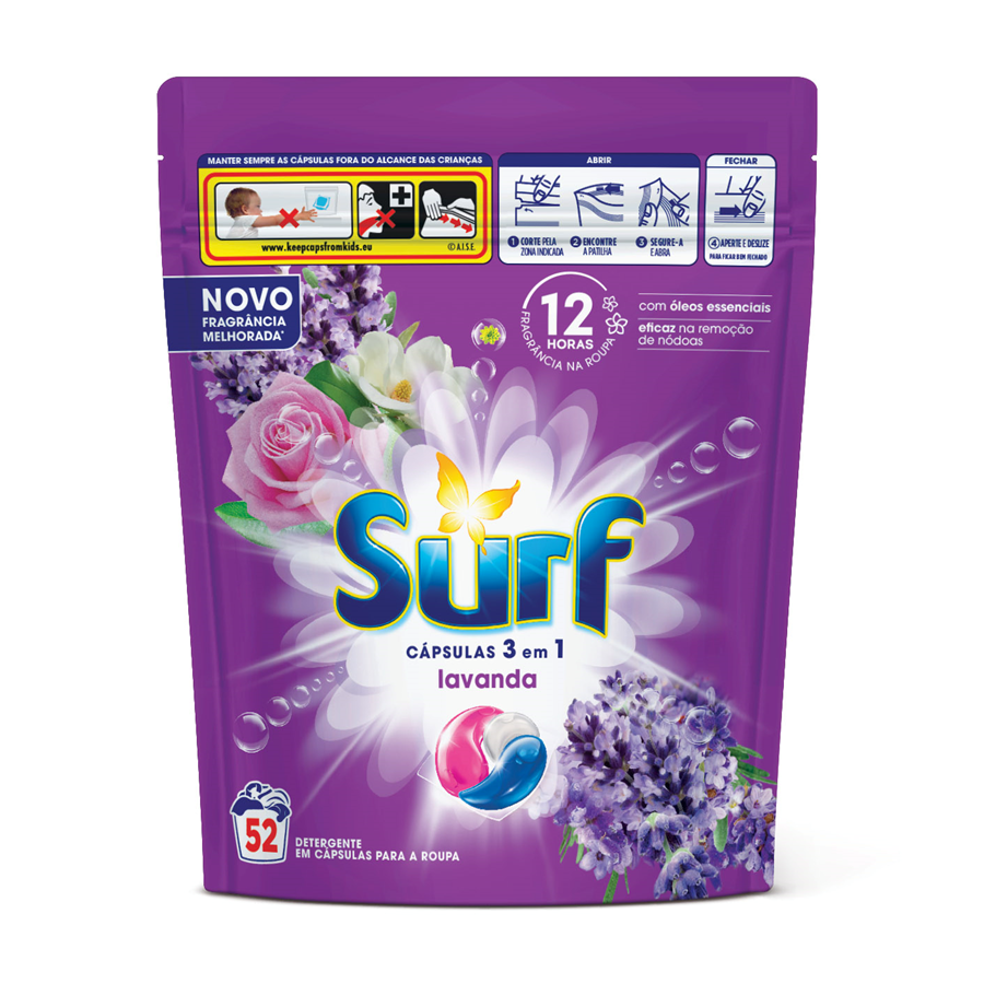 Detergente Máquina Roupa Cápsulas Lavanda Surf