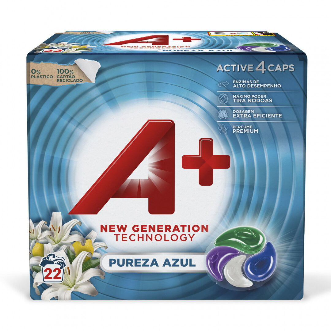 Detergente Máquina Roupa Cápsulas Active 4 Ocean Dreams A+