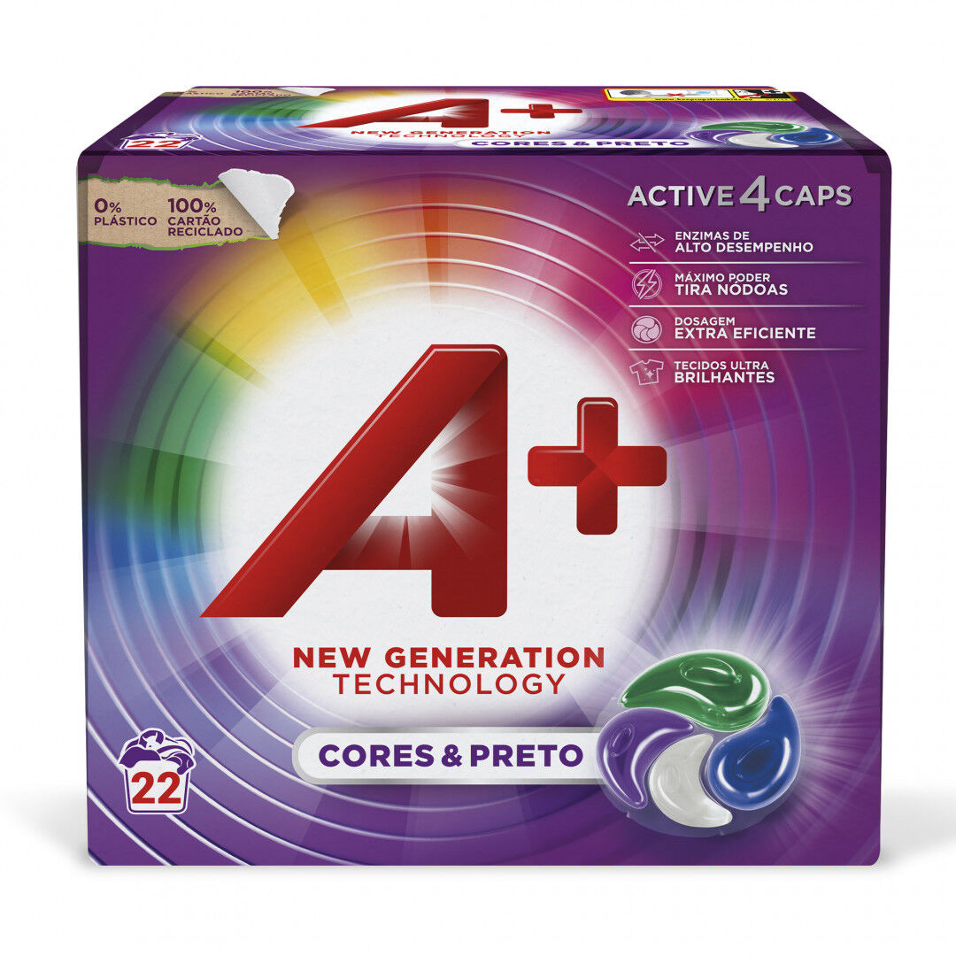 Detergente Máquina Roupa Cápsulas Active 4 Color A+
