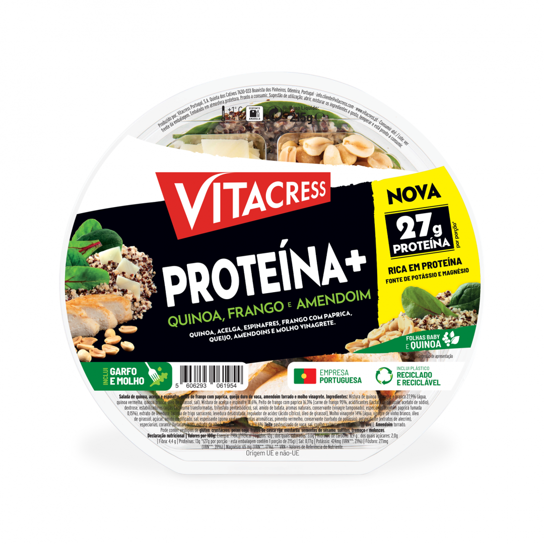 Salada Proteína+ Com Quinoa, Frango E Amendoim Vitacress 215 g