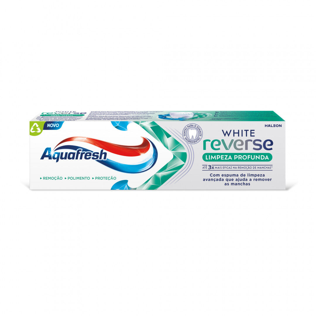 Pasta De Dentes White Reverse Limpeza Profunda Aquafresh 75 ml