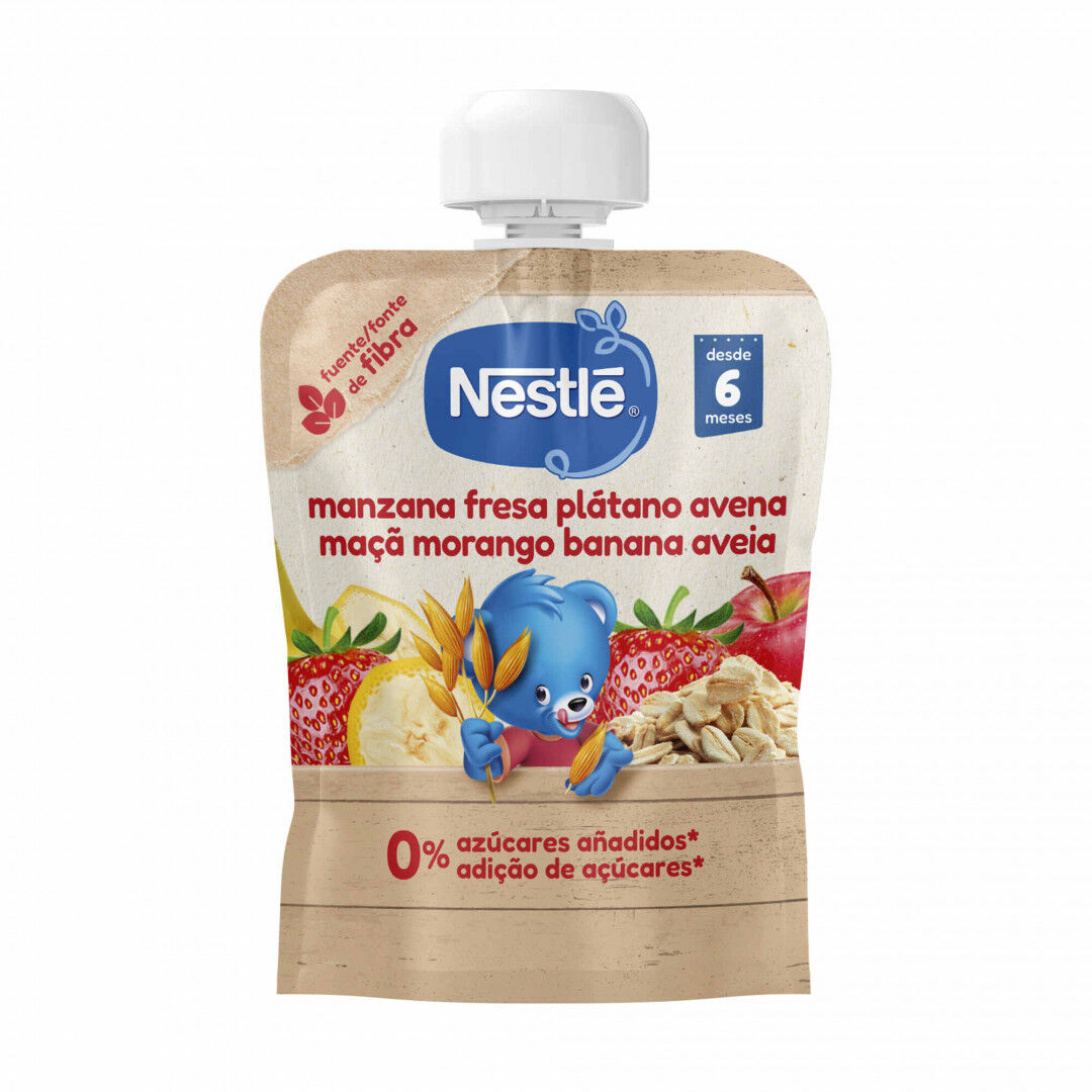 Bolsa de Fruta Maçã, Banana, Morango e Aveia