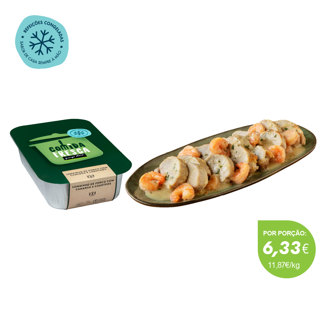 Lombinho De Porco Com Camarão E Coentros Comida Fresca 1,6 kg