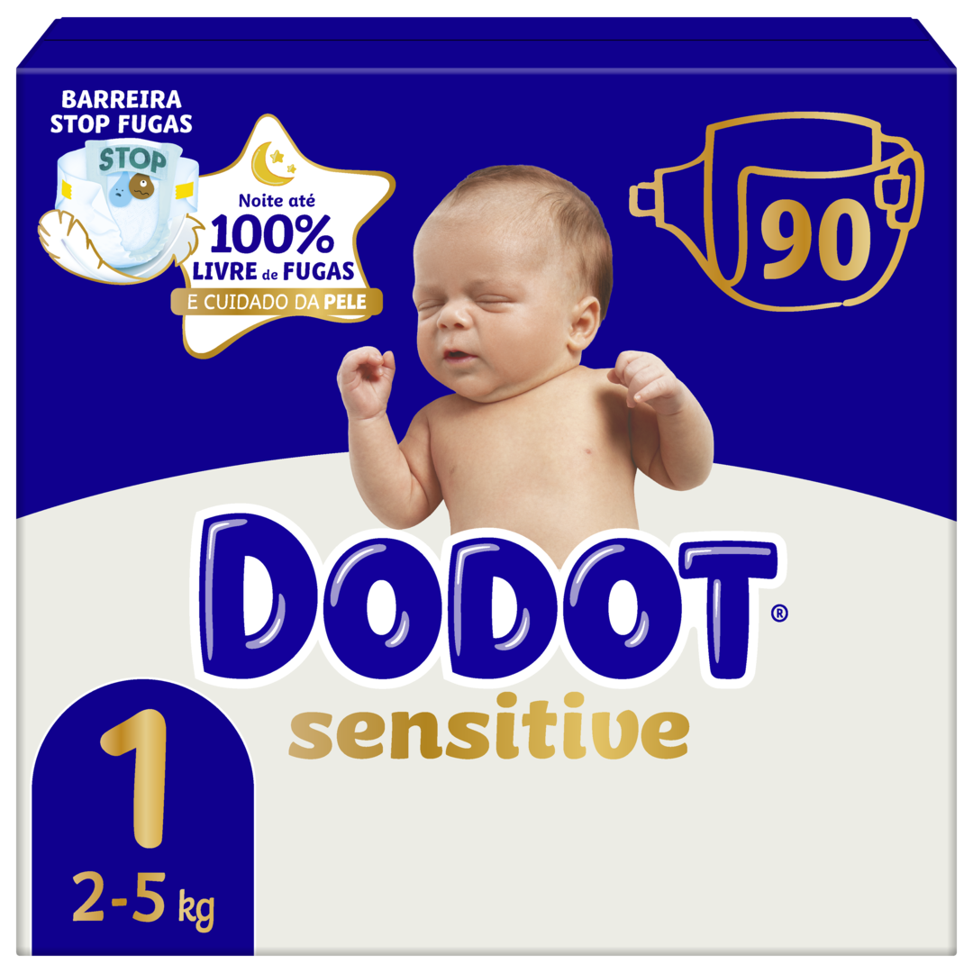 Fraldas Sensitive 2-5kg T1 Dodot 90 un