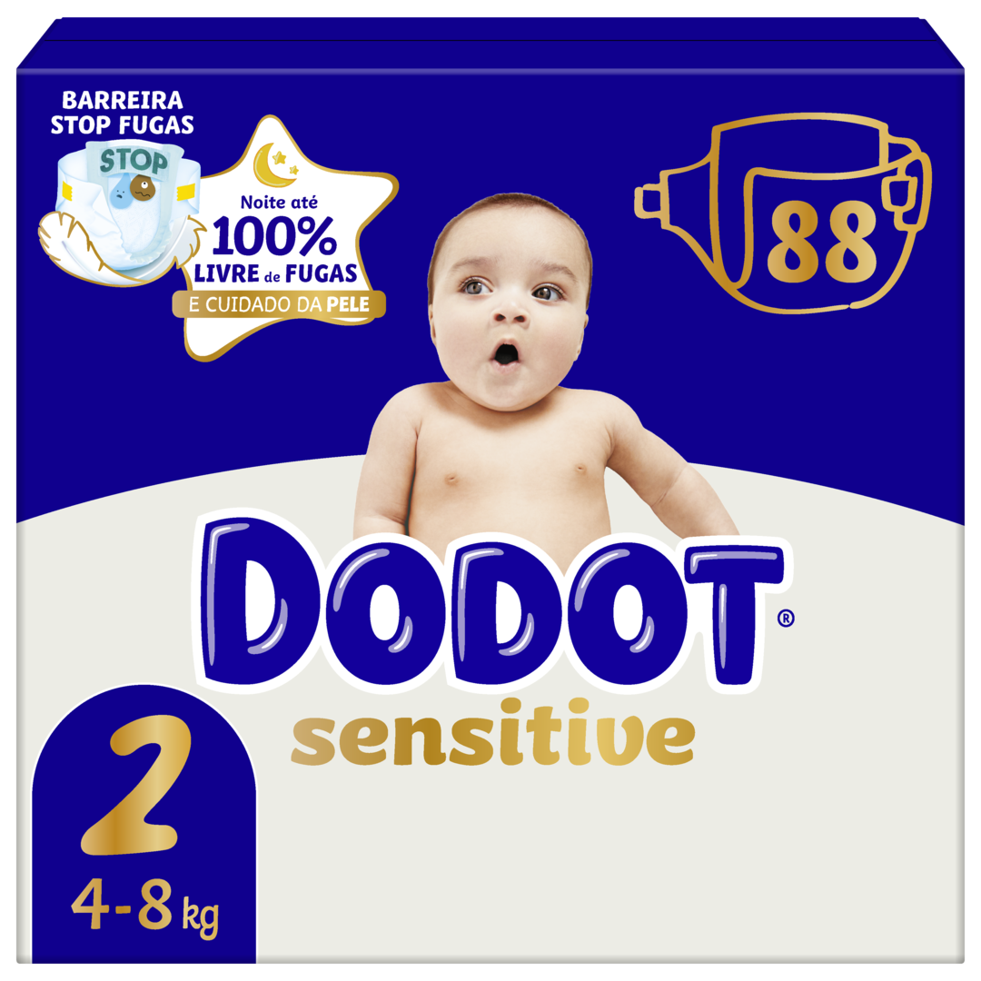 Fraldas Sensitive 4-8kg T2 Dodot 88 un