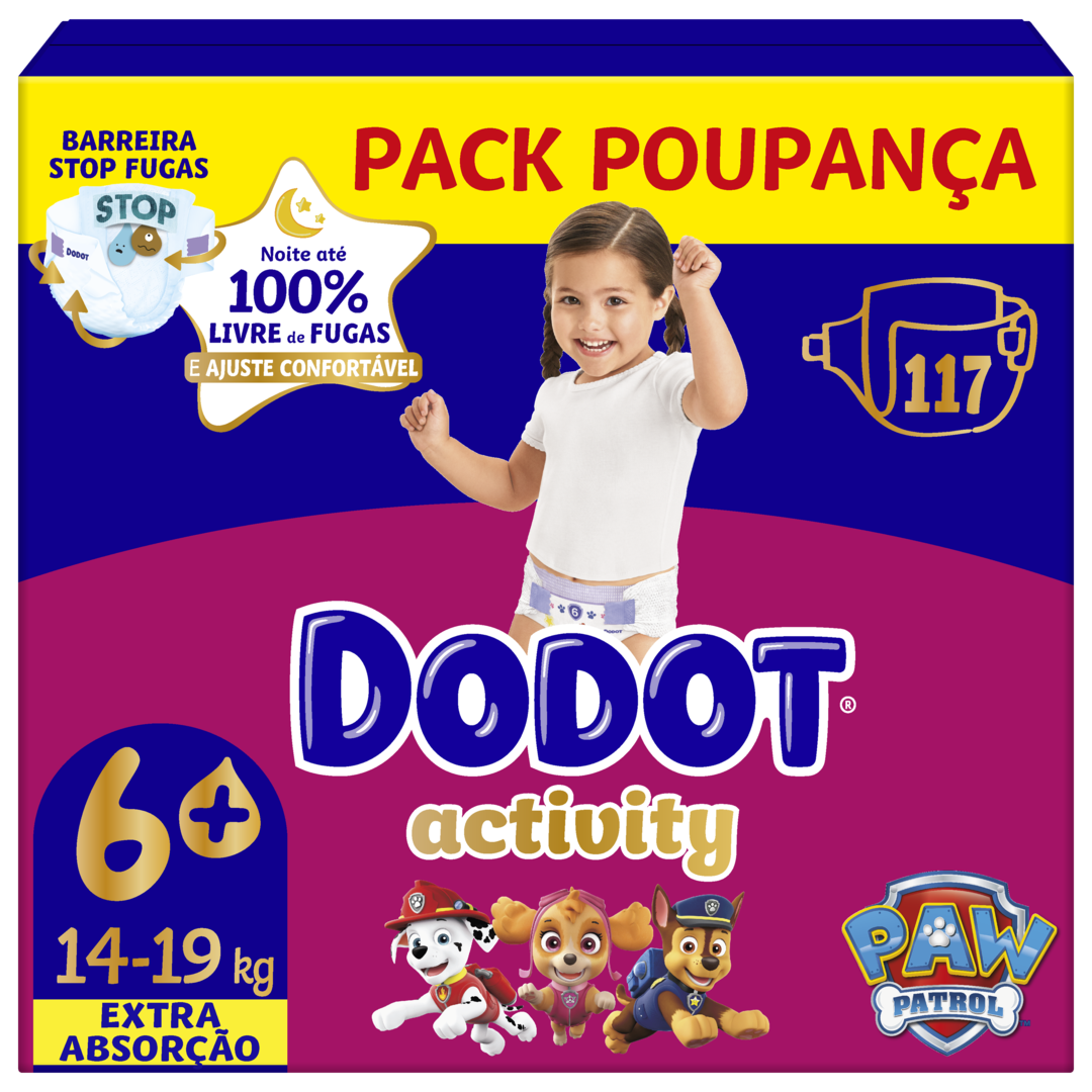 Fraldas Activity Extra T6+ 14-19kg Dodot 117 un