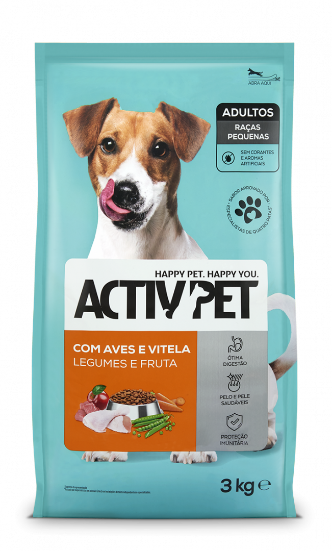 Comida Seca para C&atilde;o Ra&ccedil;as Pequenas com Aves e Vitela